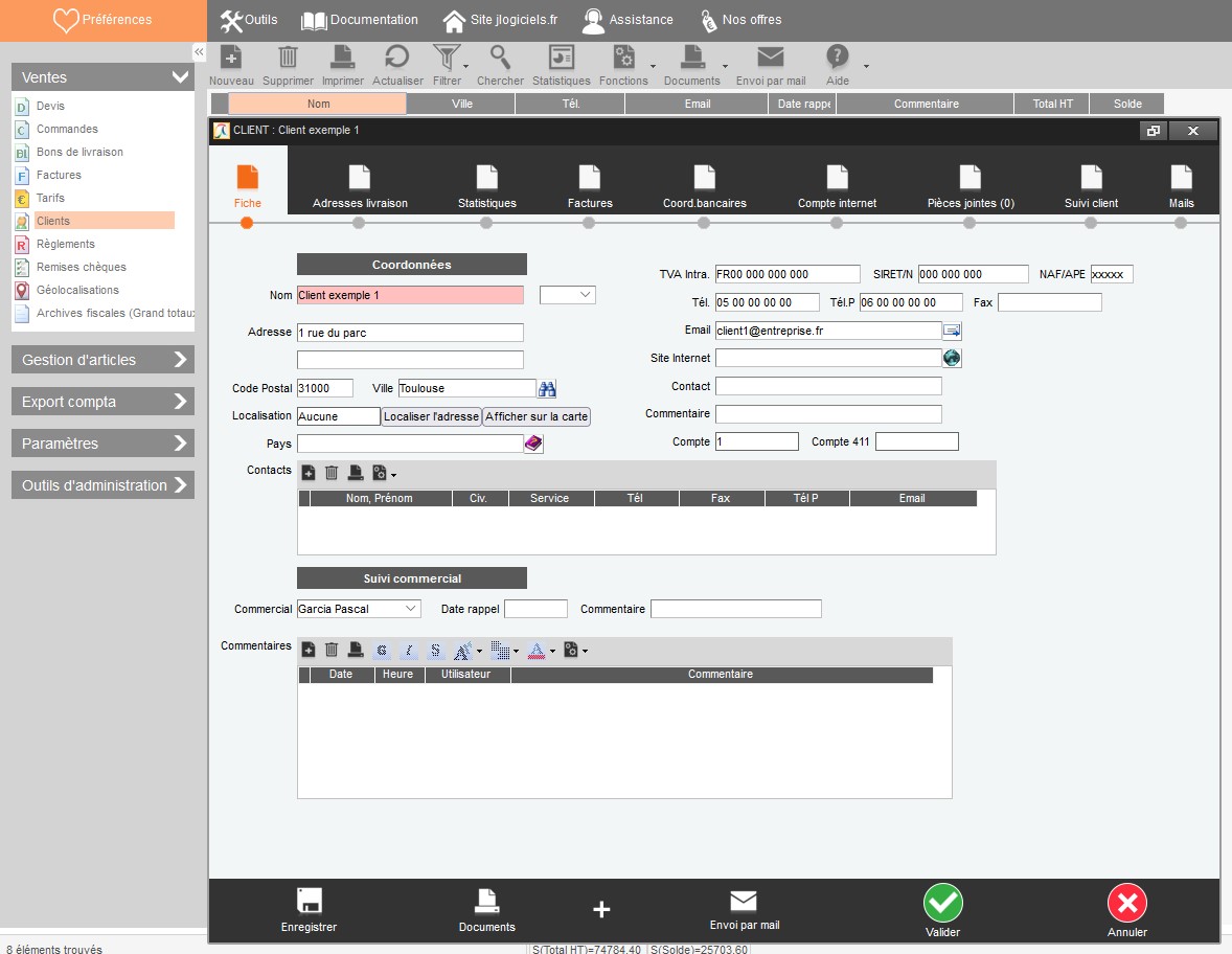 Fiche client