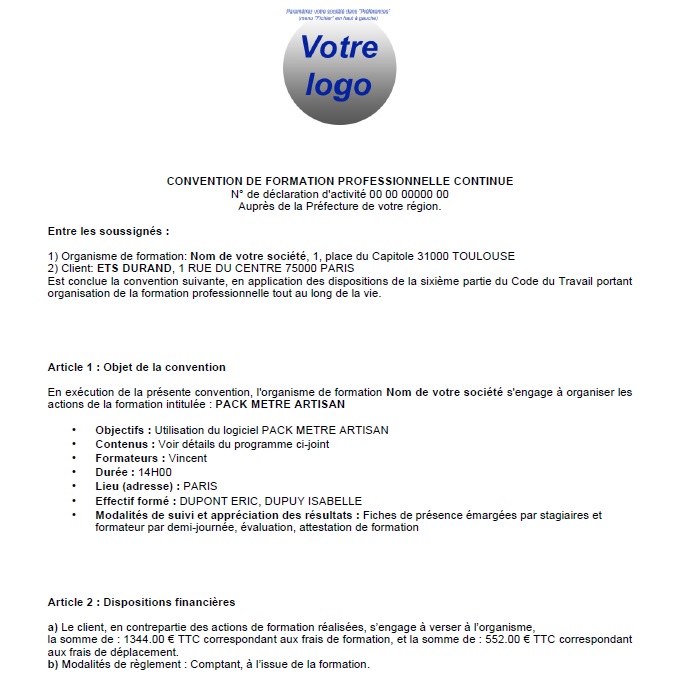 Fiche convention