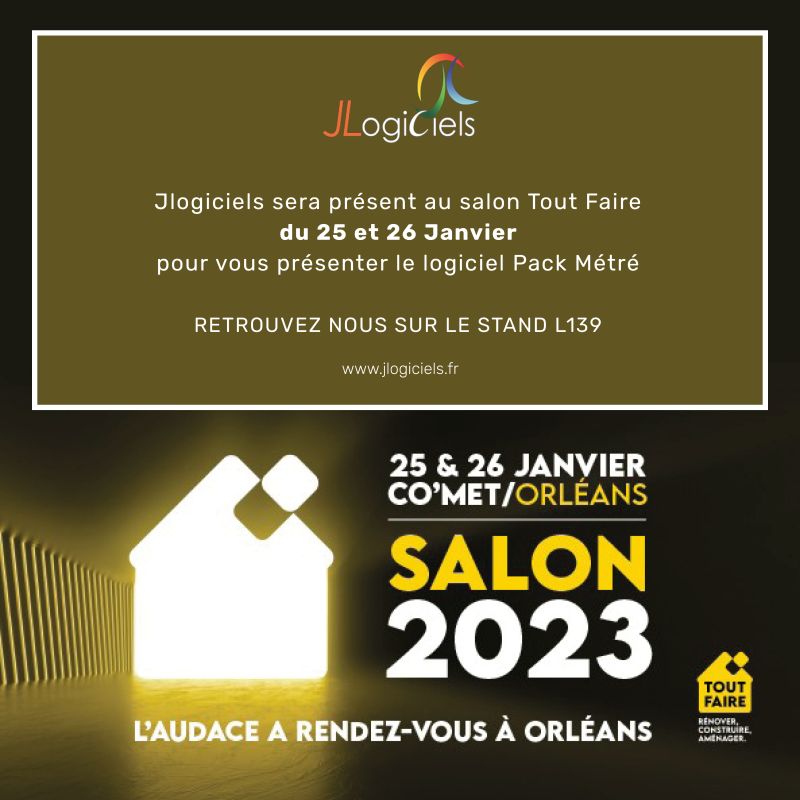 Salon TOUT FAIRE 2023 du 25 au 26 janvier à Orléans