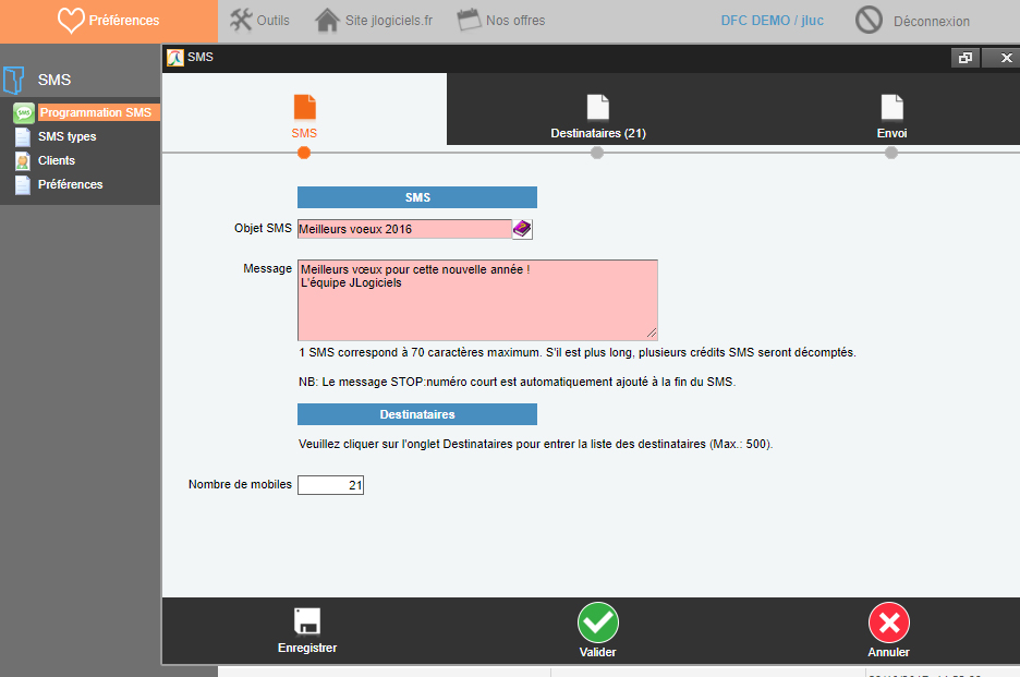 Logiciel de composition de SMS