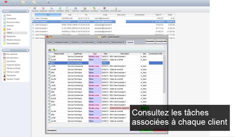 Historique planning client