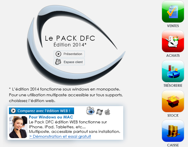 écran logiciel pack dfc